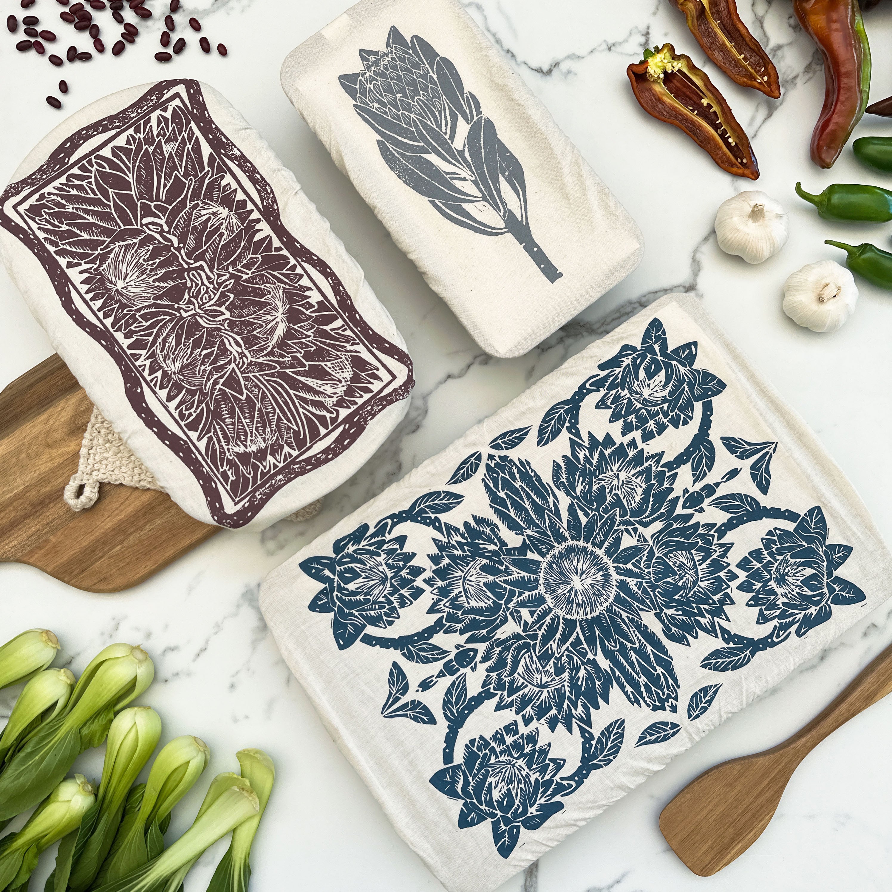 Dish Cover Rectangle Set of 3 assorted sizes for baking, casseroles and bread making