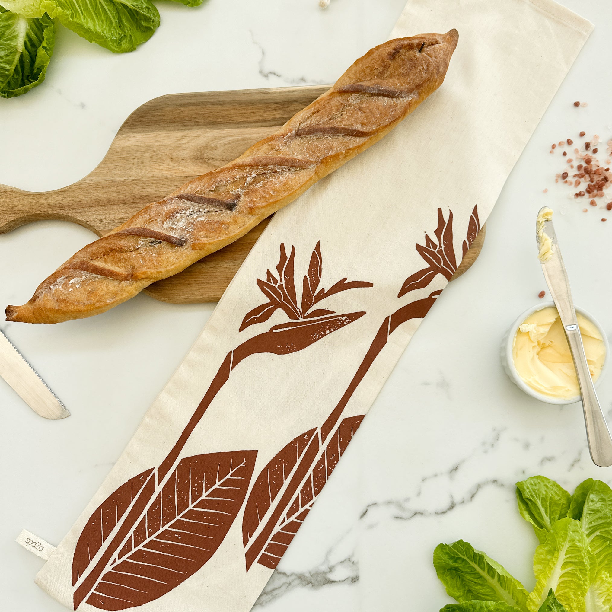 Baguette Bag Strelitzia | bread storage for crispy bread, large, great foodie gift