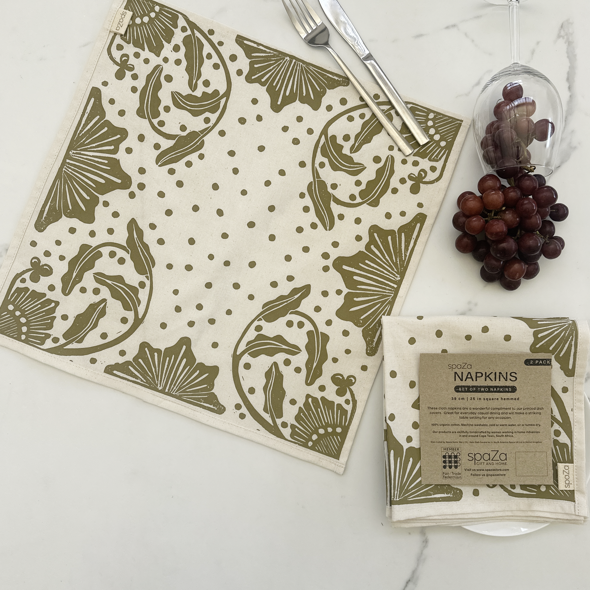 Cotton Table Napkins Madiba Print | cloth table decor, table setting sets