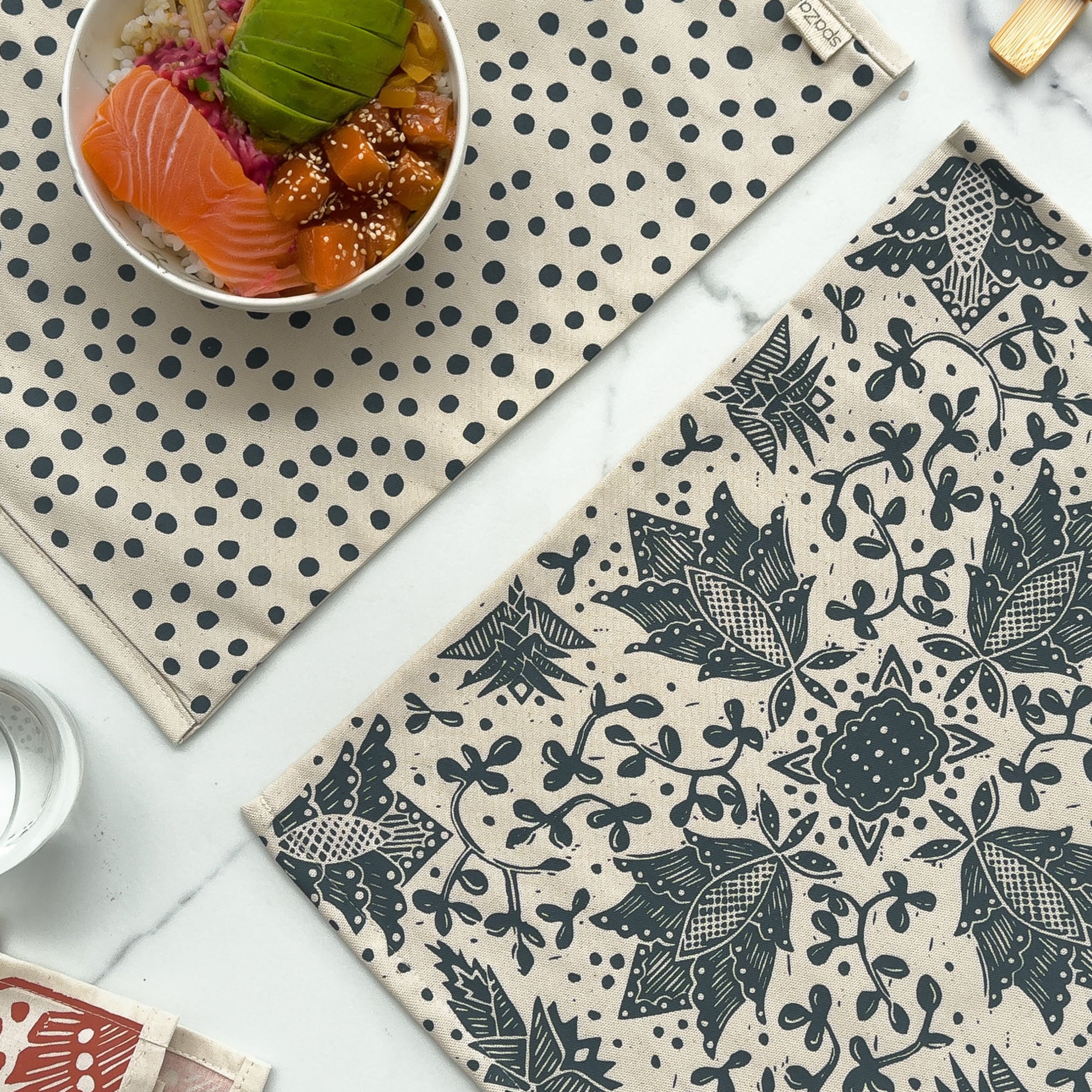 Placemats set of 2 Madiba Print | fabric, reversible table setting