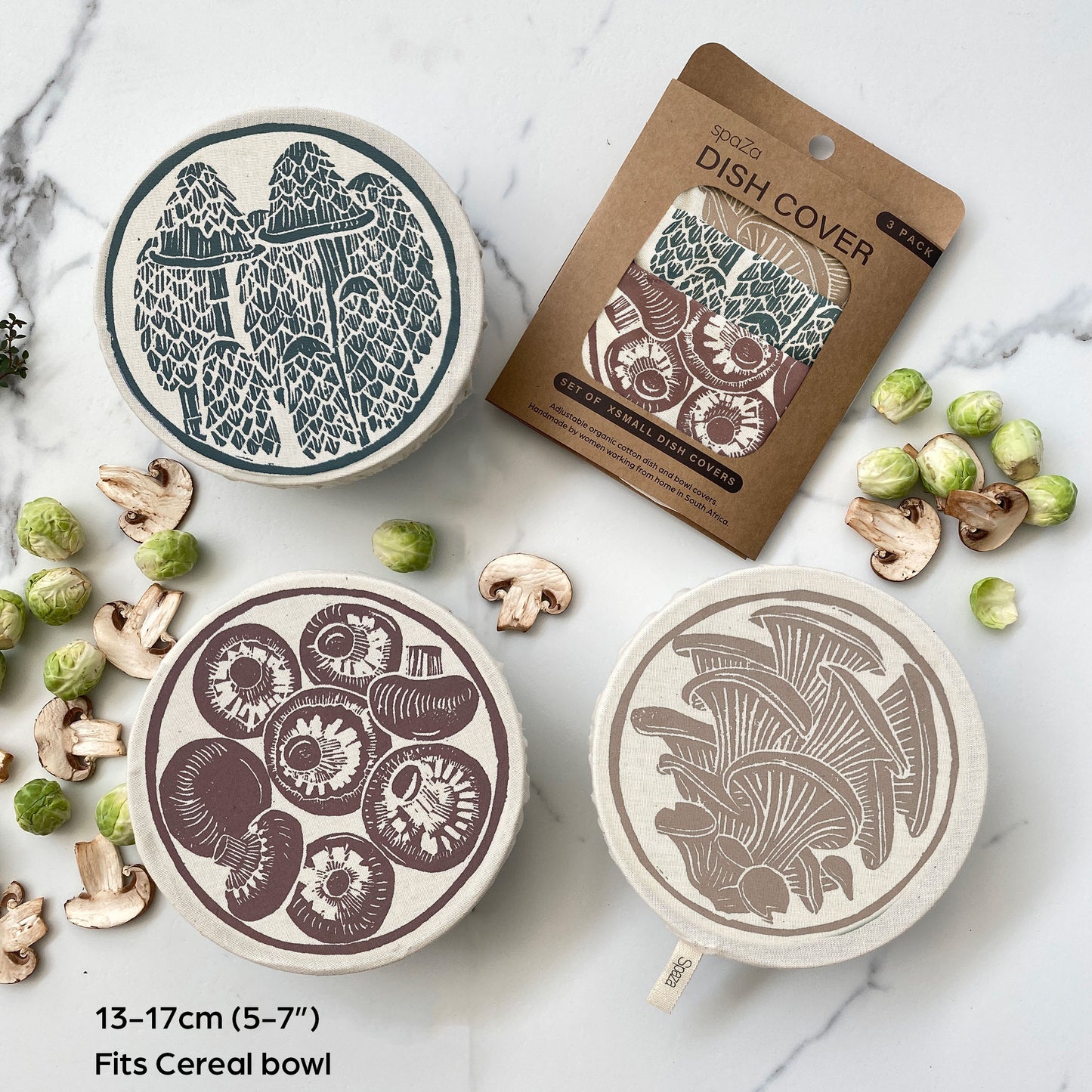 Bowl Covers Set of 3 Extra Small | Mushroom Print