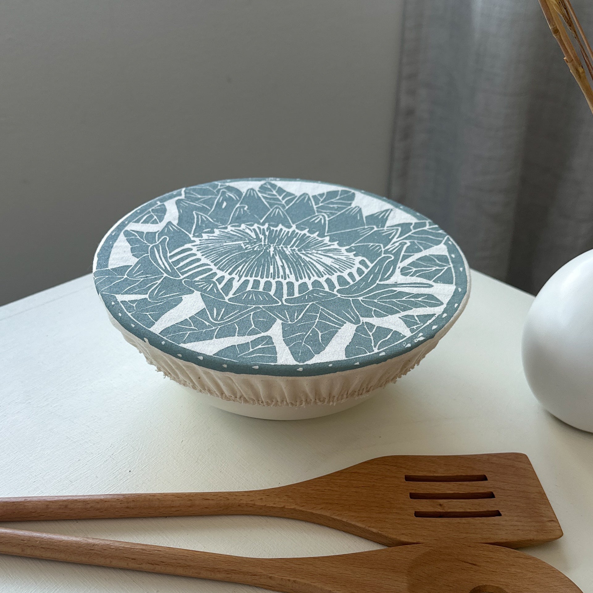Dish and Bowl Cover Small Protea Print | handy single portion or leftover