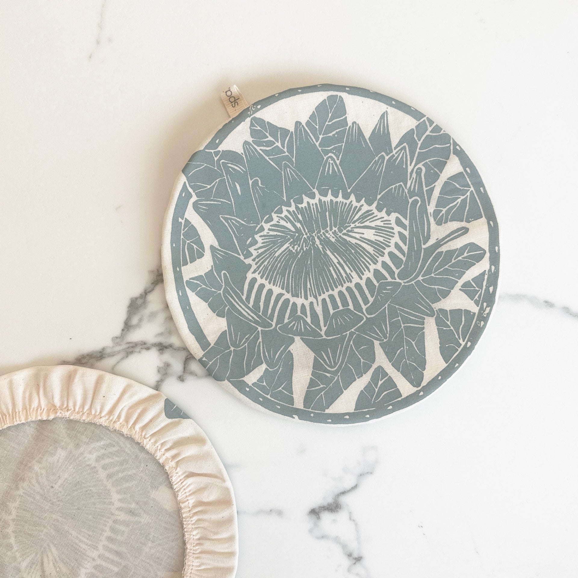 Dish and Bowl Cover Small Protea Print | handy single portion or leftover