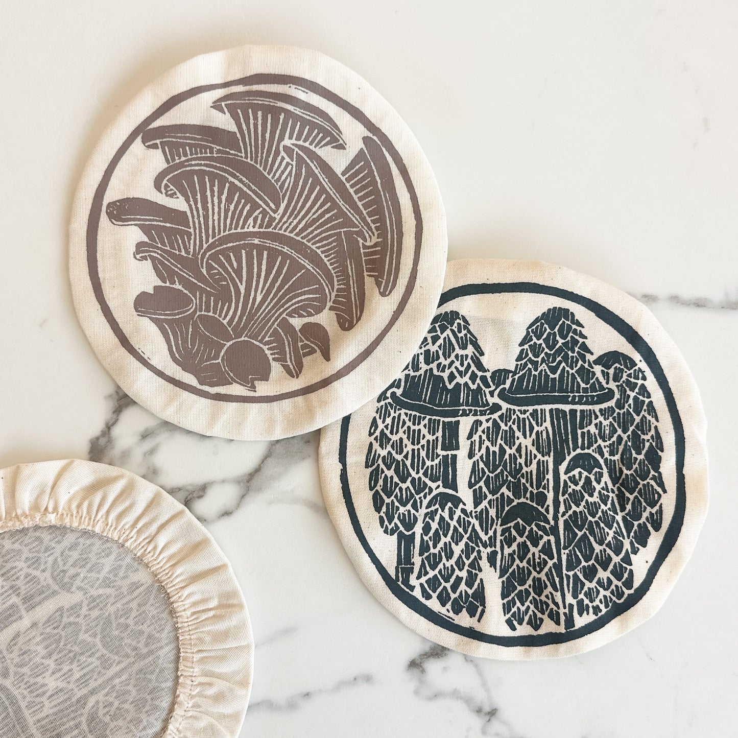 Bowl Covers Set of 3 Extra Small | Mushroom Print