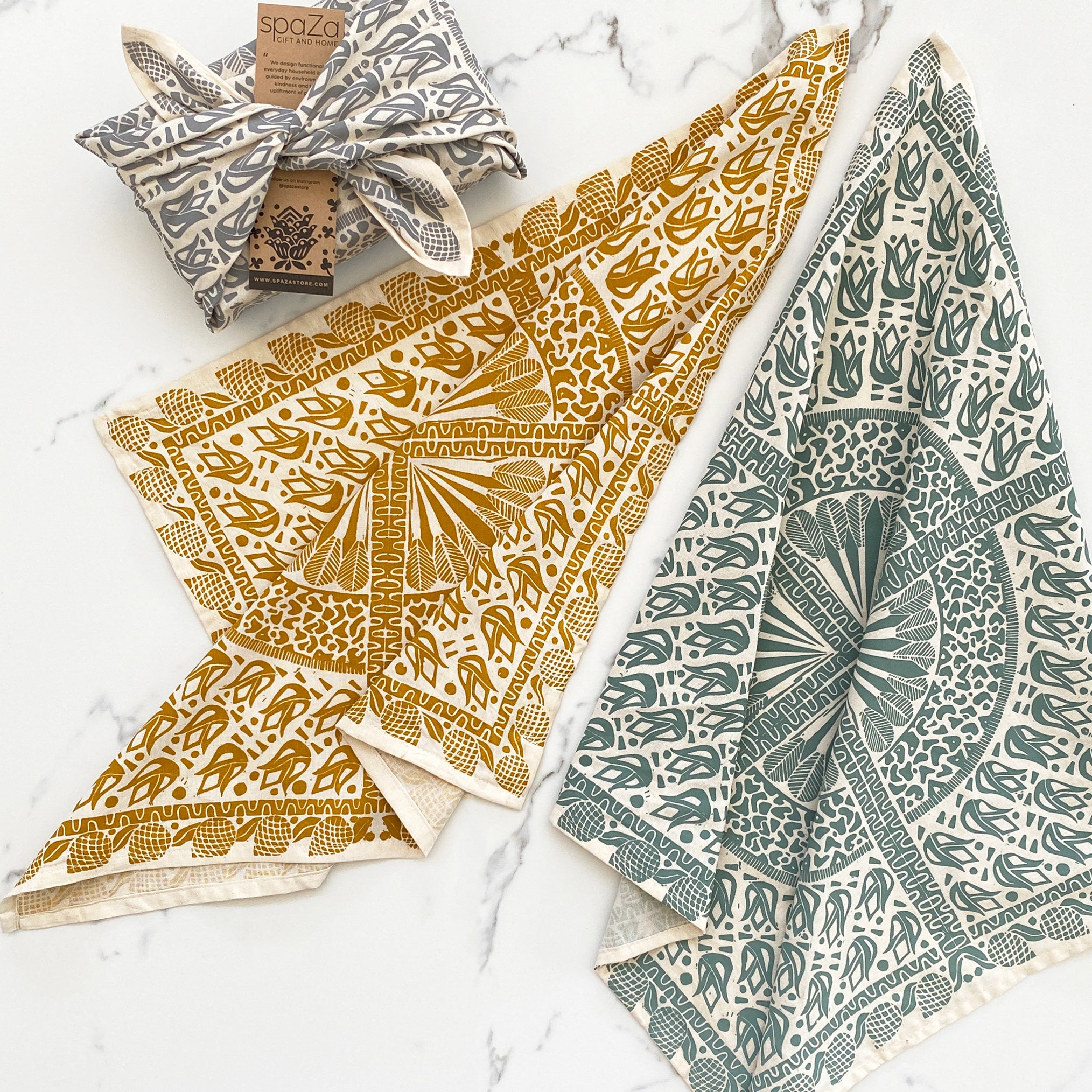 Furoshiki Vegetable Wrap Set of 3 Safari Print