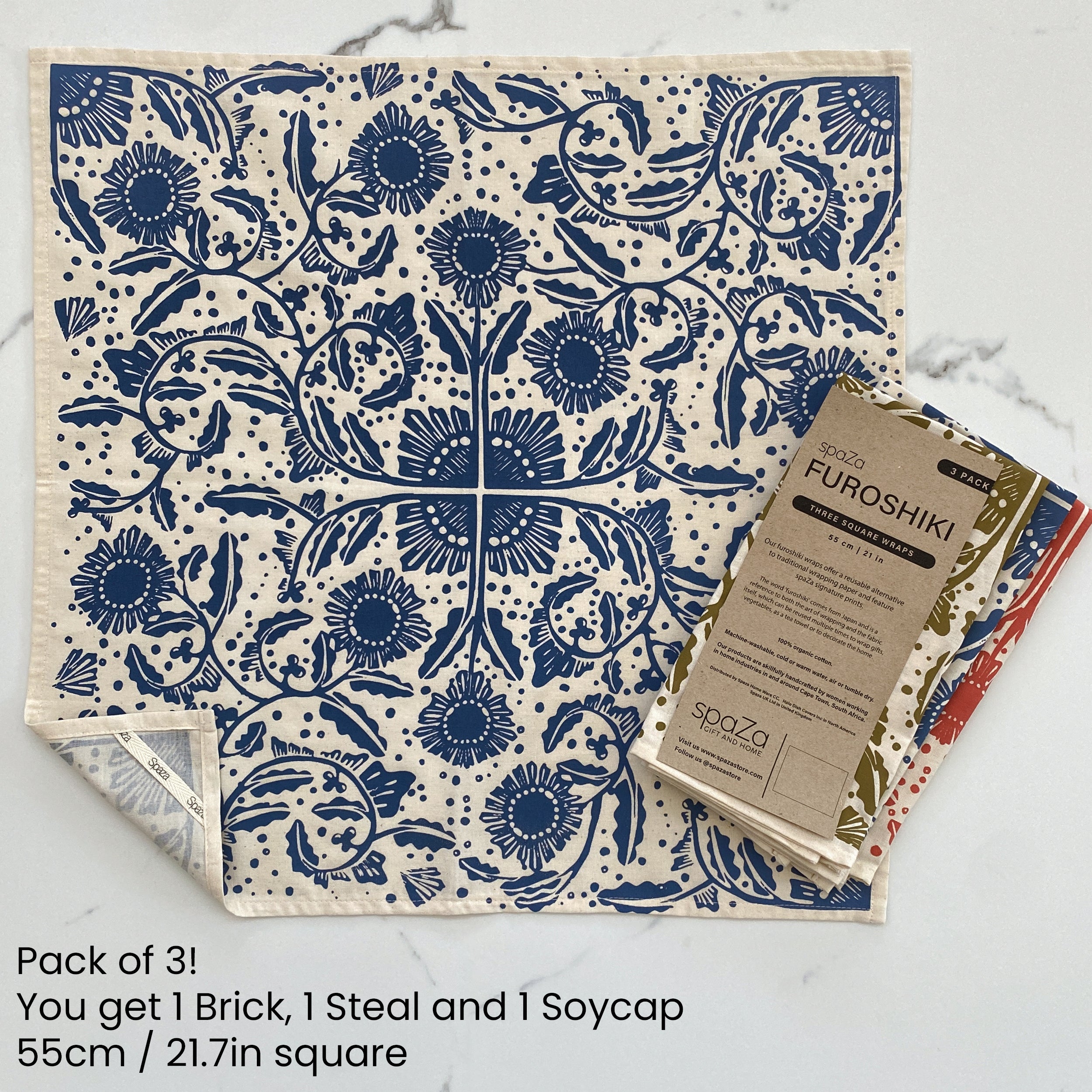 Furoshiki Vegetable Wrap Set of 3 Madiba Print