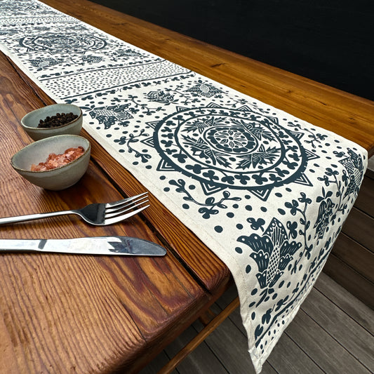 Table Runner Navy Gold | Madiba Print
