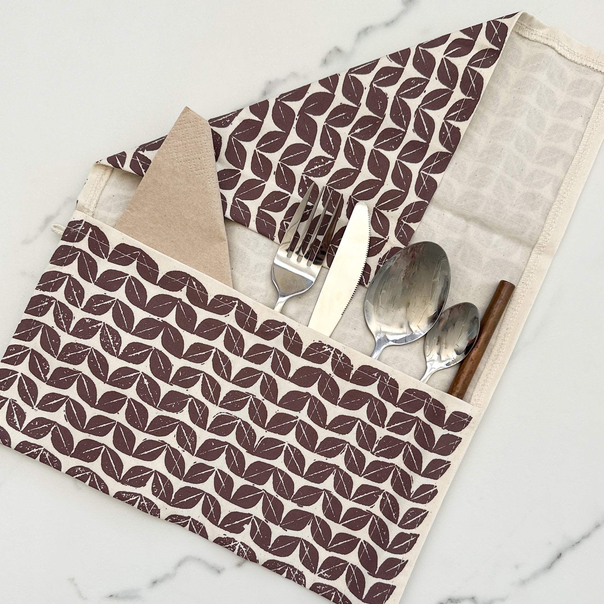 Cutlery Roll | carry your utensils for lunch box, picnic, road trips and table dressing