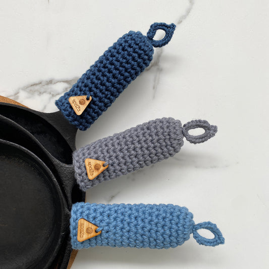 Skillet Handle Covers 3– Pack Blues | heat resistance for skillets