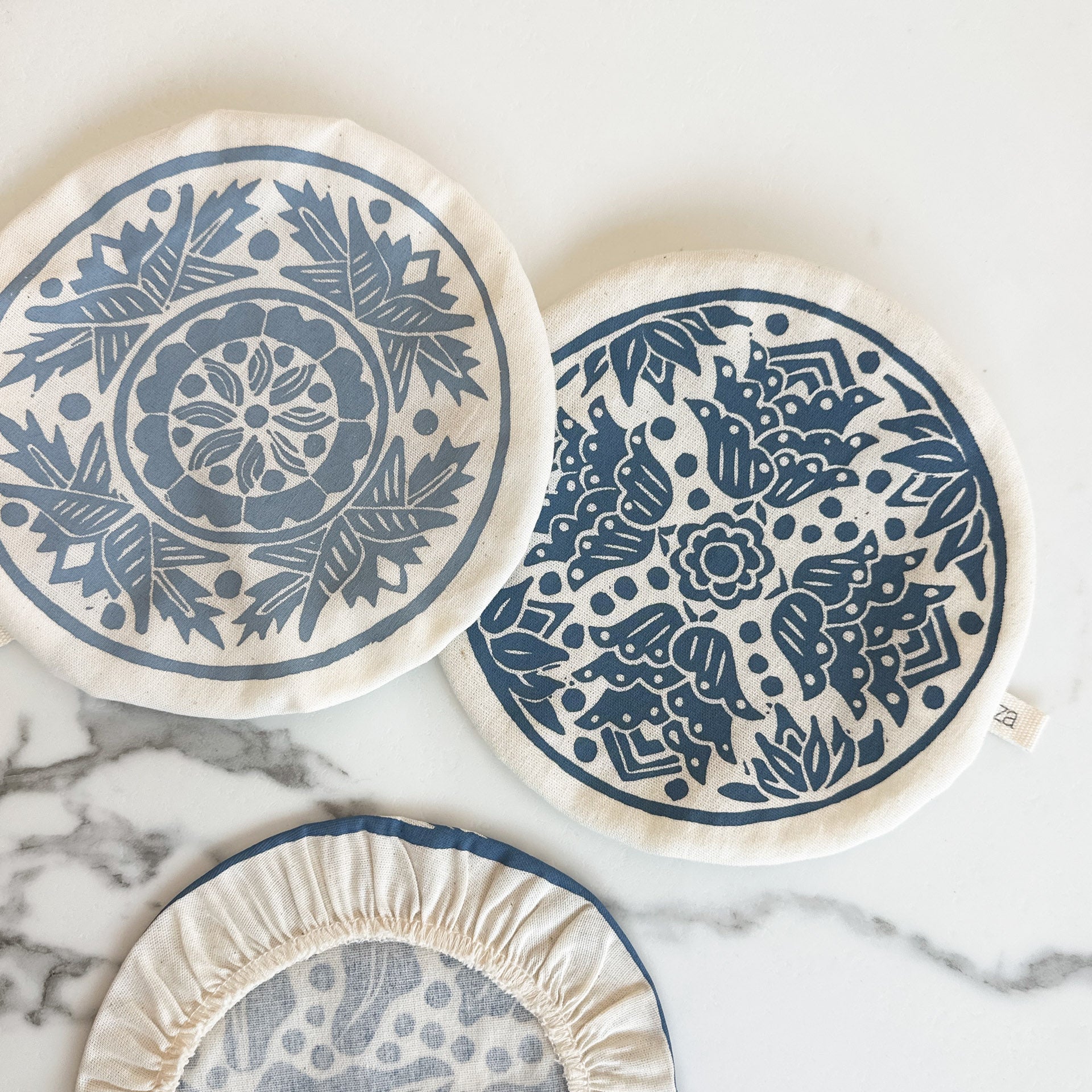 Bowl Covers Set of 3 cereal bowl covers fits 13-17cm / 5-7in Madiba Print