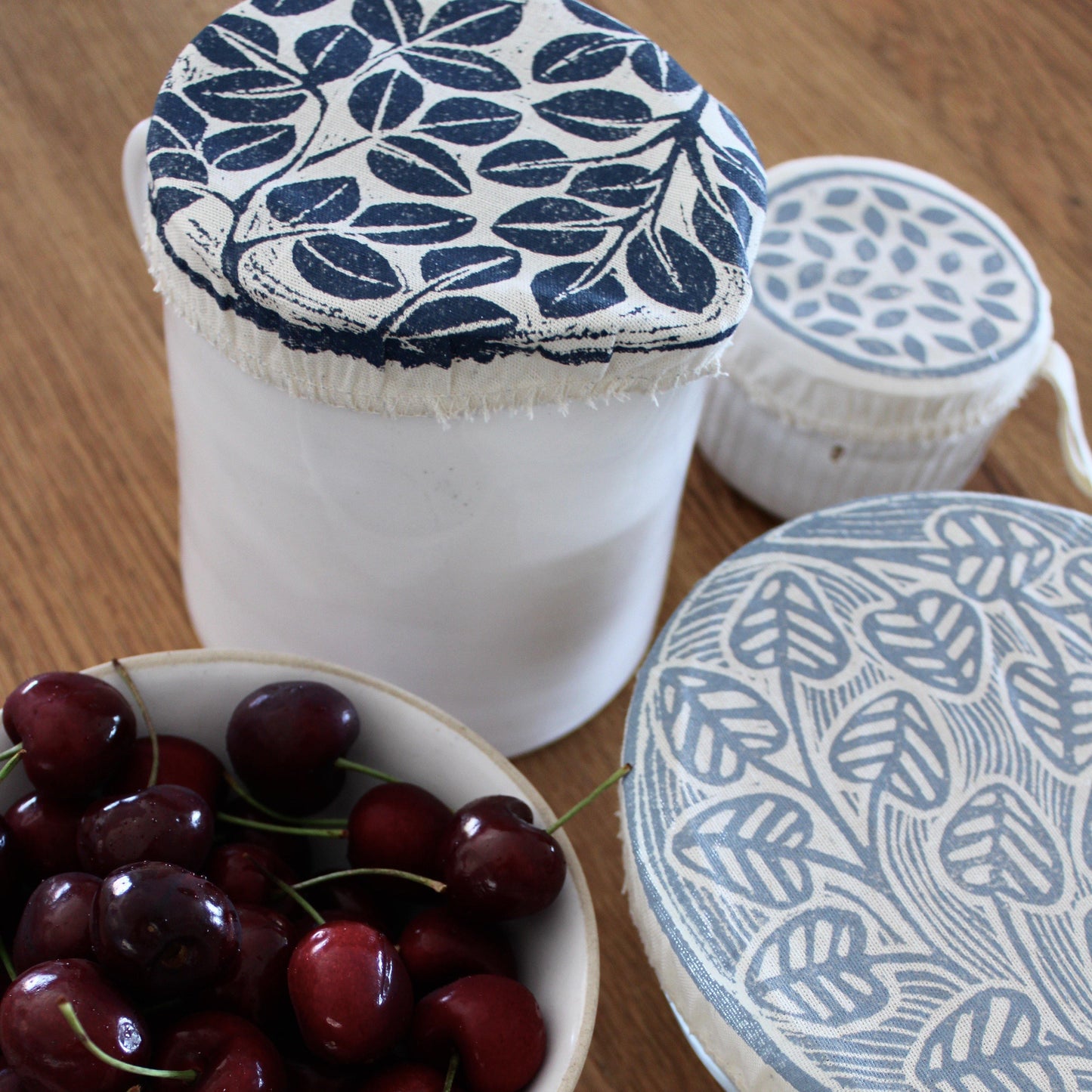 Dish and Bowl Covers mini set of 3 : variety of small sizes reusable fabric bowl covers - spaza.store.com