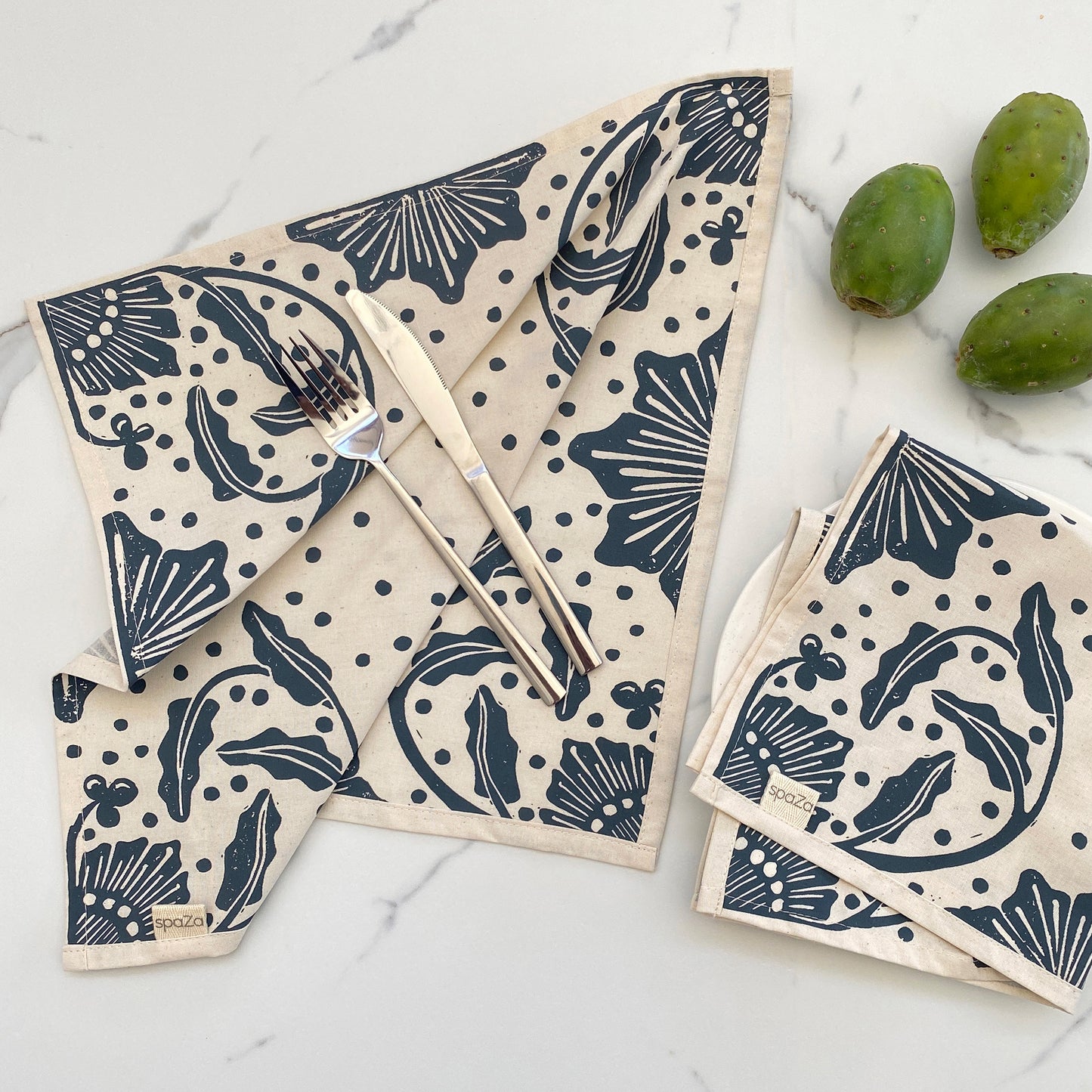 Cotton Table Napkins Red, Navy, Gold | Madiba Print